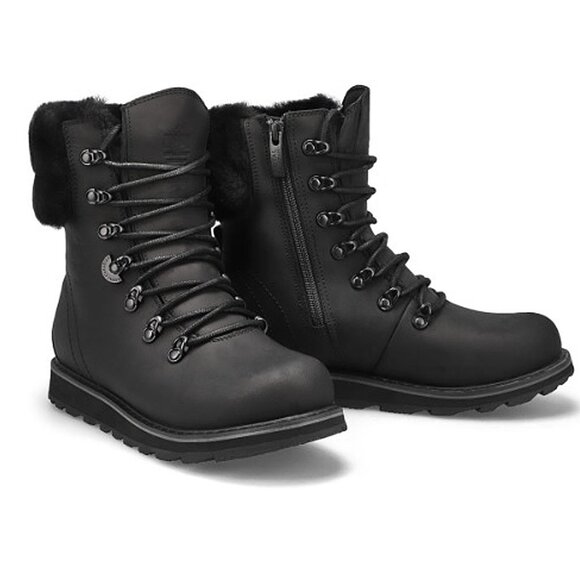 NEW $250 Royal Canadian Cambridge Boots! US 7 Black Waterproof Shearling Lined - Picture 1 of 8